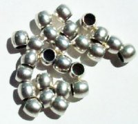 25 5x6mm Antique Silver Large Hole Metal Beads